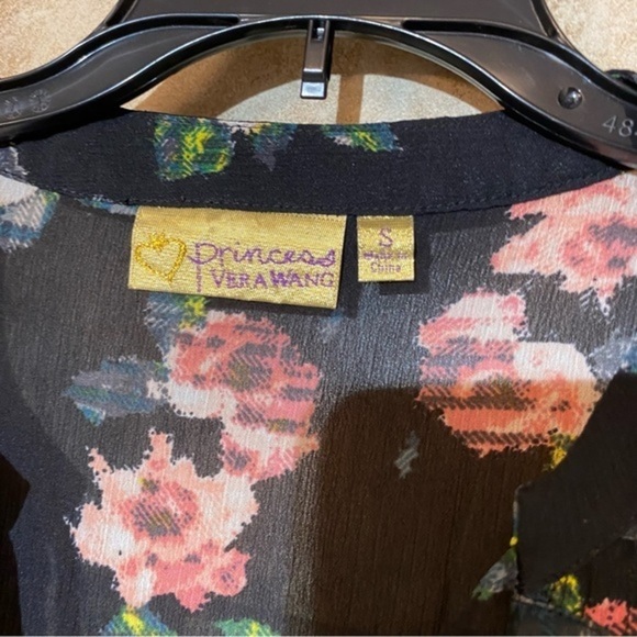 Princess Vera Wang Sheer Floral High Low Blouse  S - Picture 4 of 4